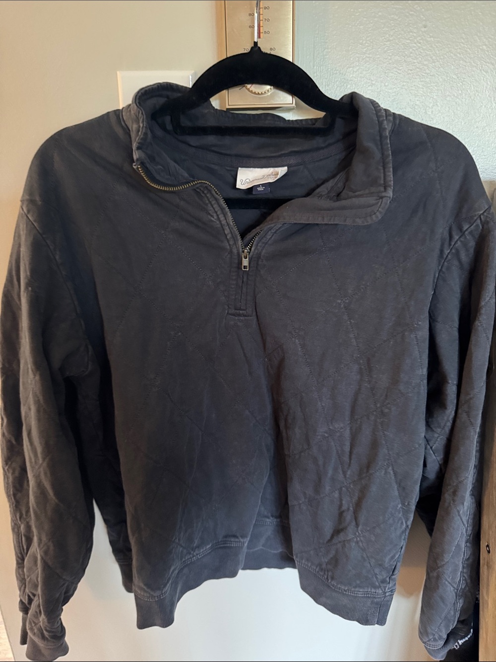 Universal Thread Women's Quilted Half-Zip Pullover - Charcoal